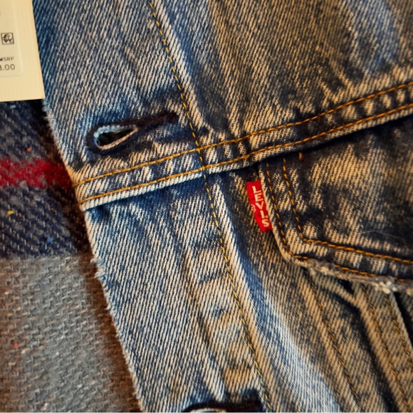Levi's® Premium BLANKET BACK TRUCKER JACKET - BIG BLANKET DECONSTRUCTED - Blue - Picture 11 of 14